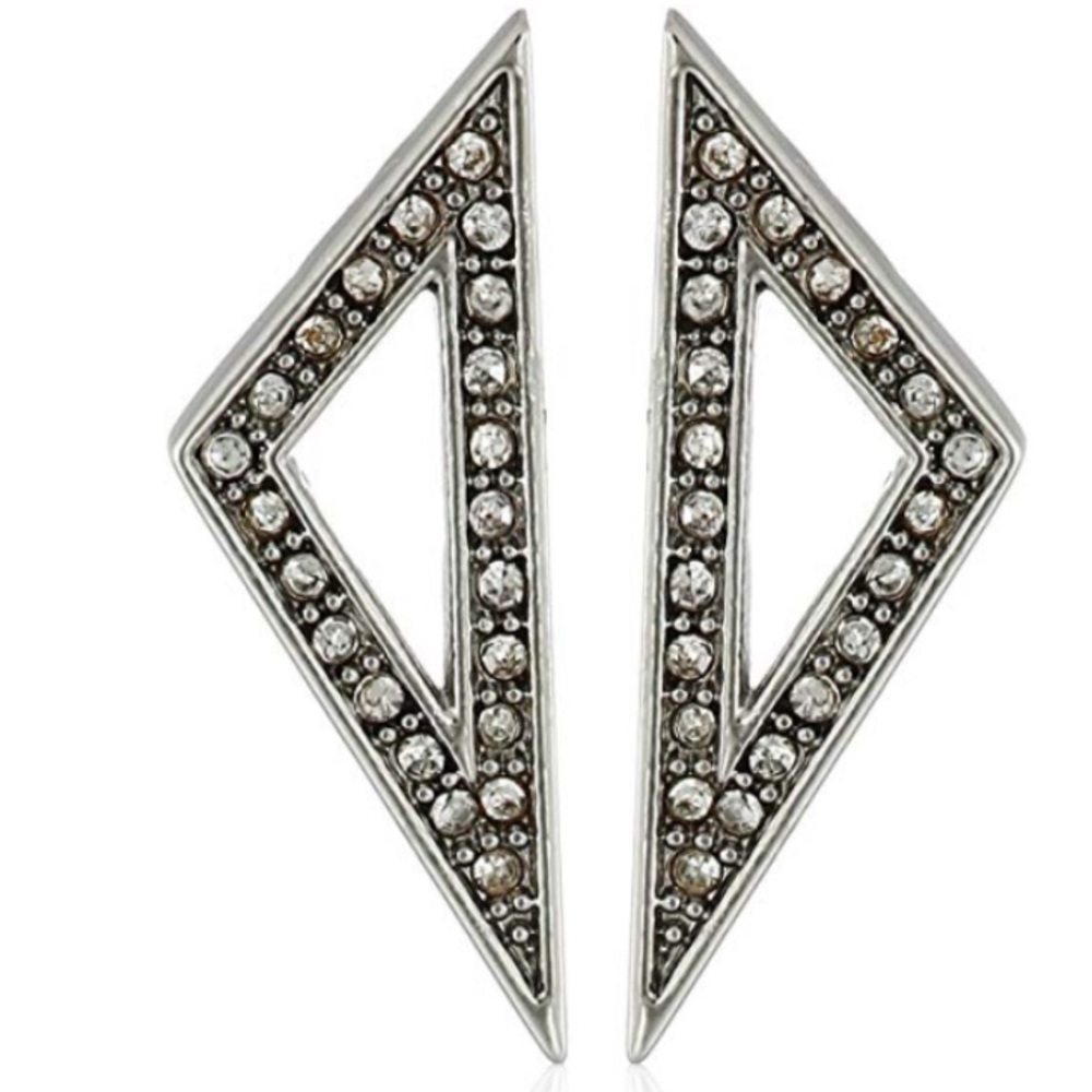 cc skye // dainty silver pavé triangle earrings